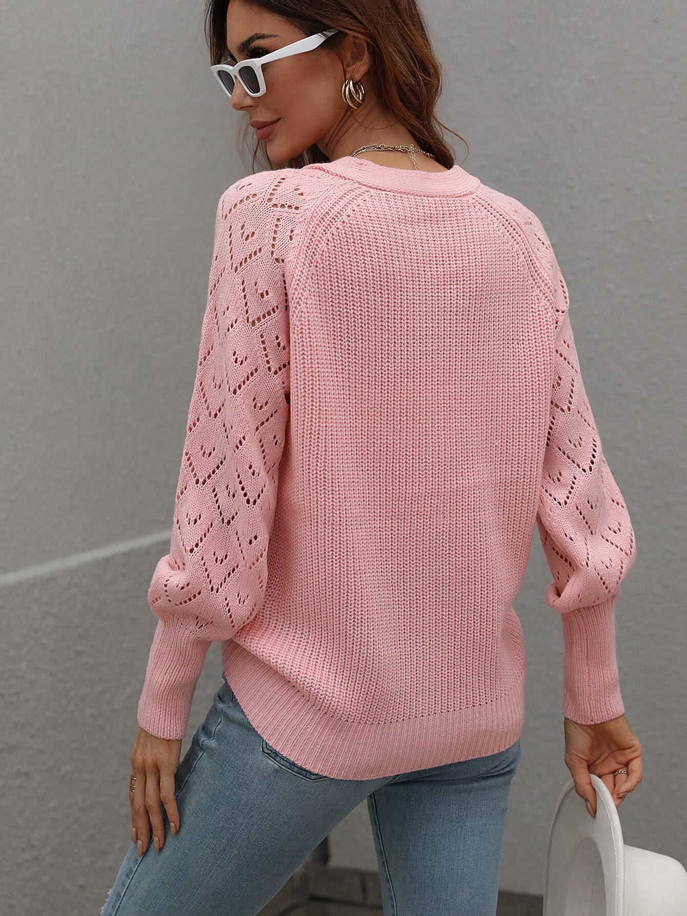 Rib-Knit Plunge Raglan Sleeve Cardigan  Coats & Jackets- Doll Fits