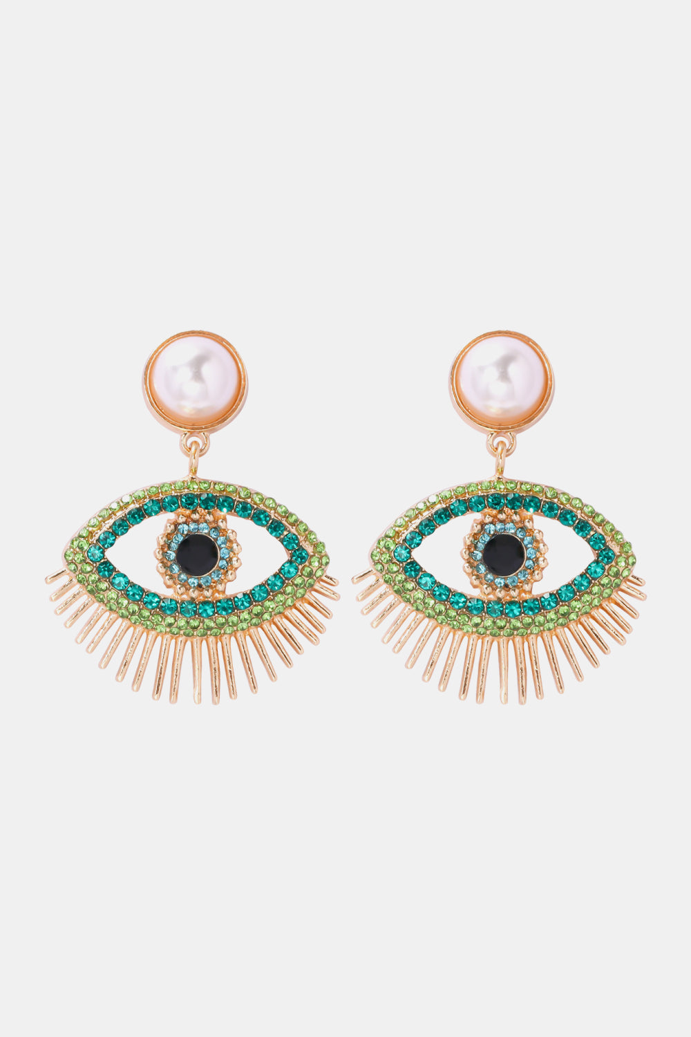Evil Eye Shape Rhinestone Zinc Alloy Synthetic Dangle Earrings  Earrings- Doll Fits