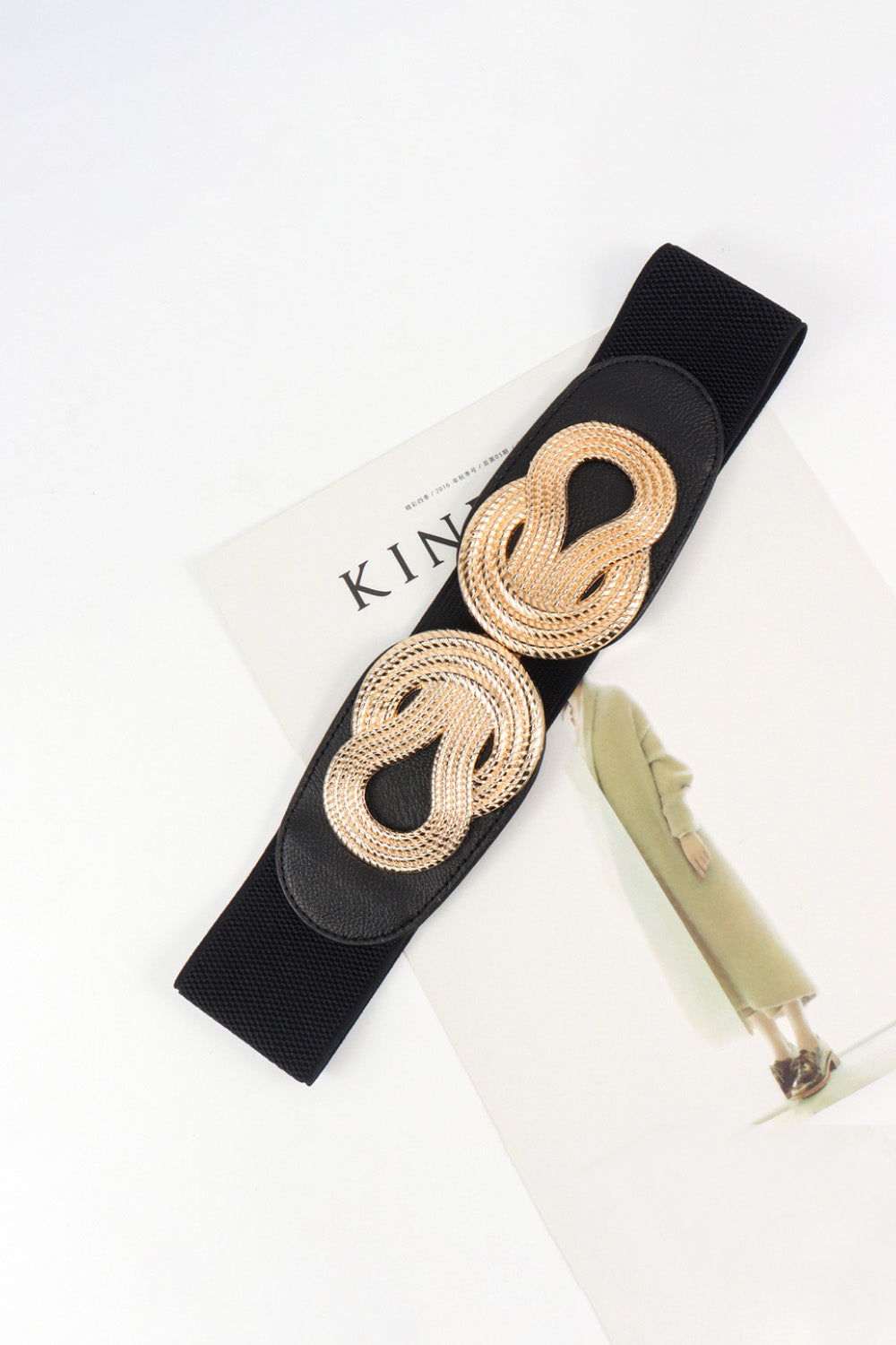 Twisted Alloy Buckle Wide Belt  Belts- Doll Fits