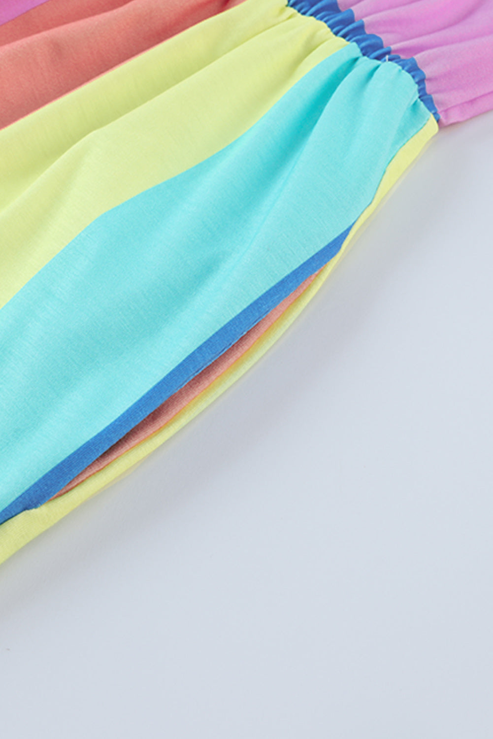 Multicolored Stripe Round Neck Romper  - Doll Fits