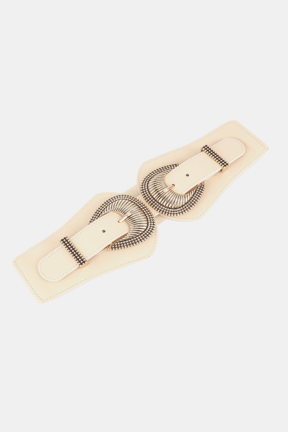 Shell Double Buckle Elastic Wide Belt  Belts- Doll Fits