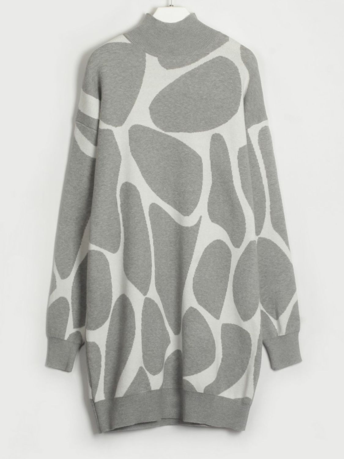 Contrast Mock Neck Sweater Dress  Dresses- Doll Fits