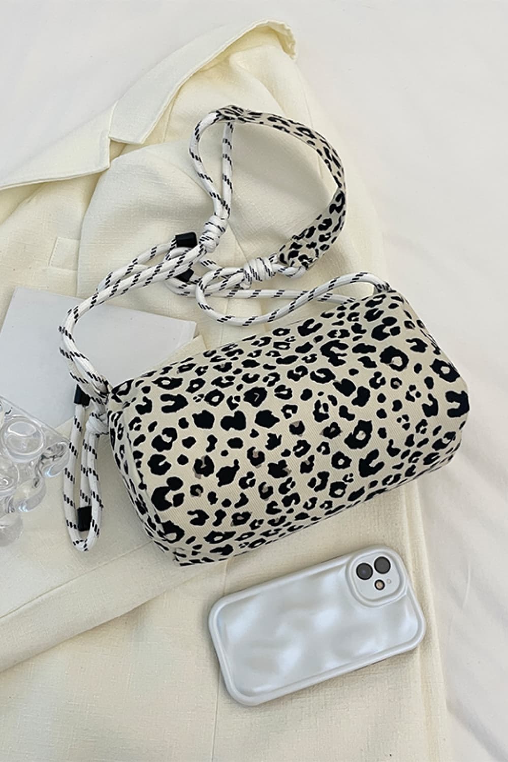 Animal Print Nylon Handbag  Handbags- Doll Fits