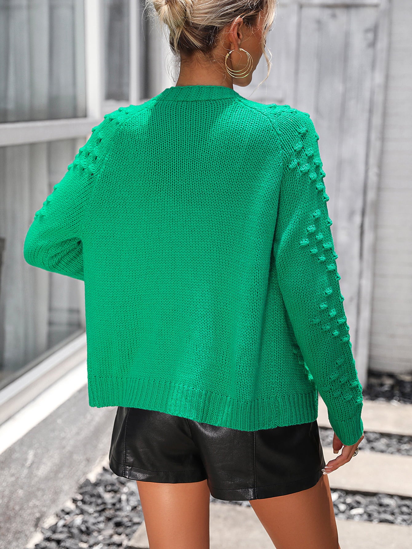 Open Front Long Sleeve Cardigan  - Doll Fits