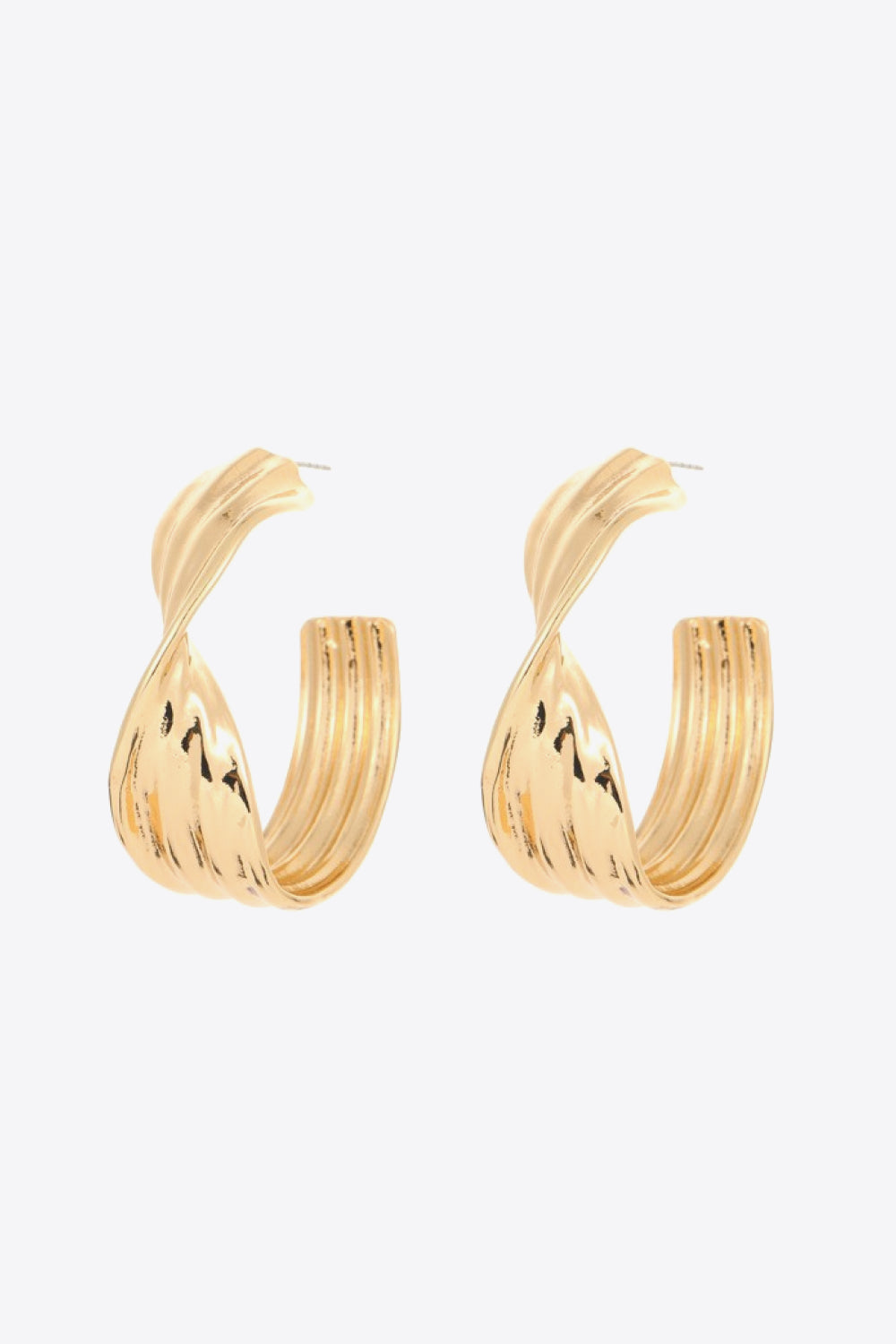 Twisted C-Hoop Alloy Earrings  Earrings- Doll Fits