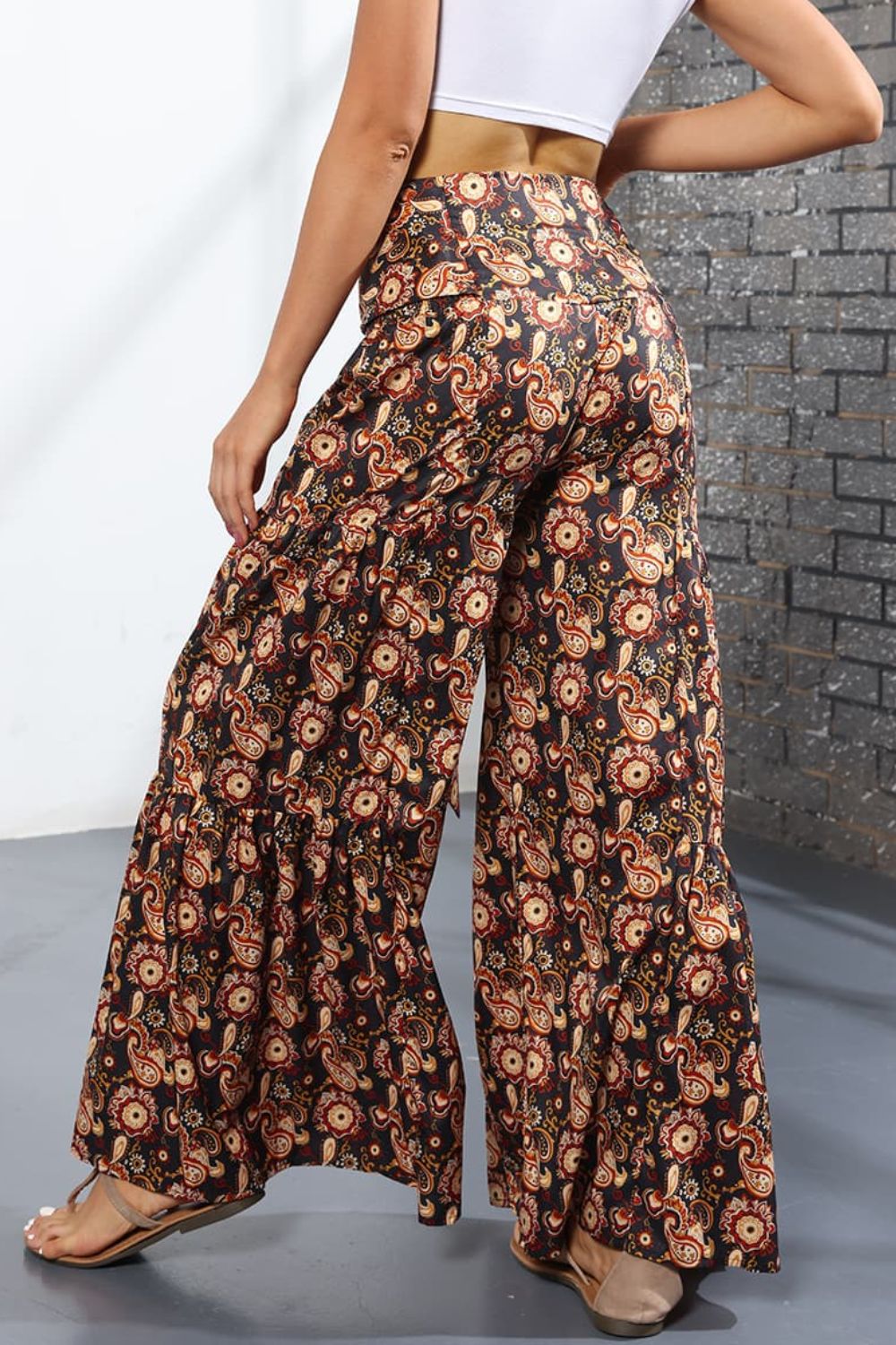 Printed High-Rise Tied Culottes  - Doll Fits