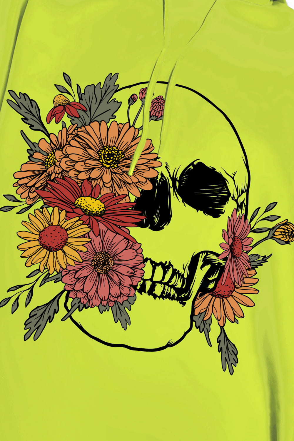 Simply Love Simply Love Full Size Floral Skull Graphic Hoodie  - Doll Fits