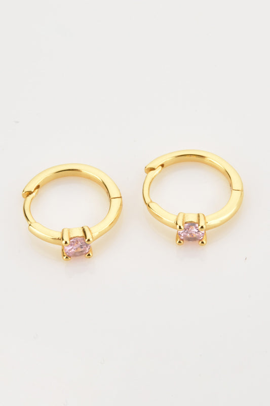 Zircon 925 Sterling Silver Huggie Earrings  Earrings- Doll Fits