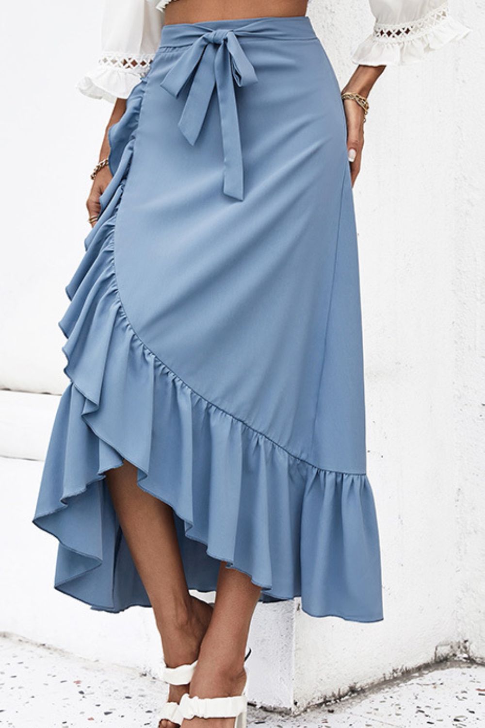 Ruffle Trim Tied Skirt  Skirts- Doll Fits