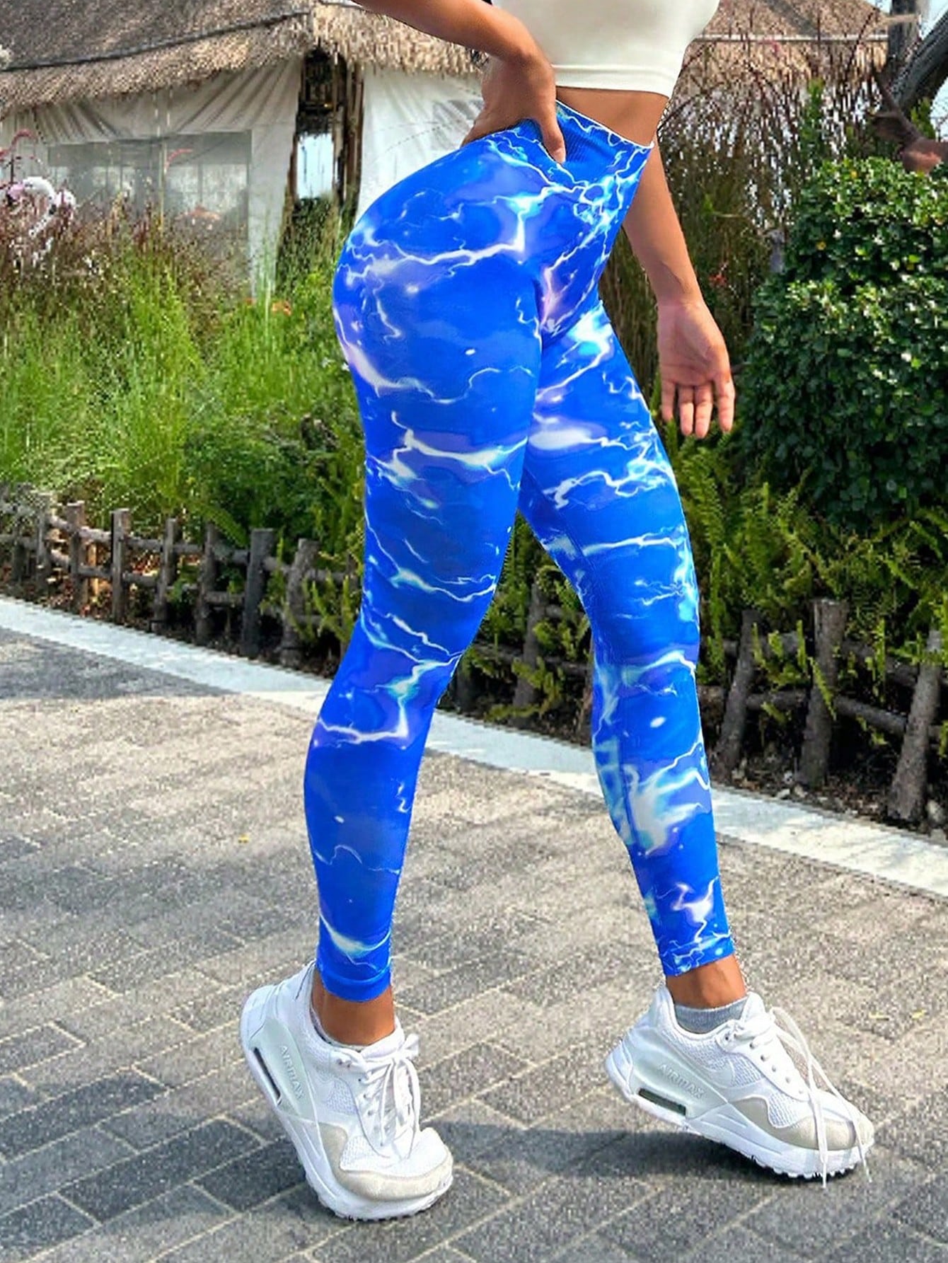 Tie-dye Slim Fit High Waistband Long Active Pants  - Doll Fits