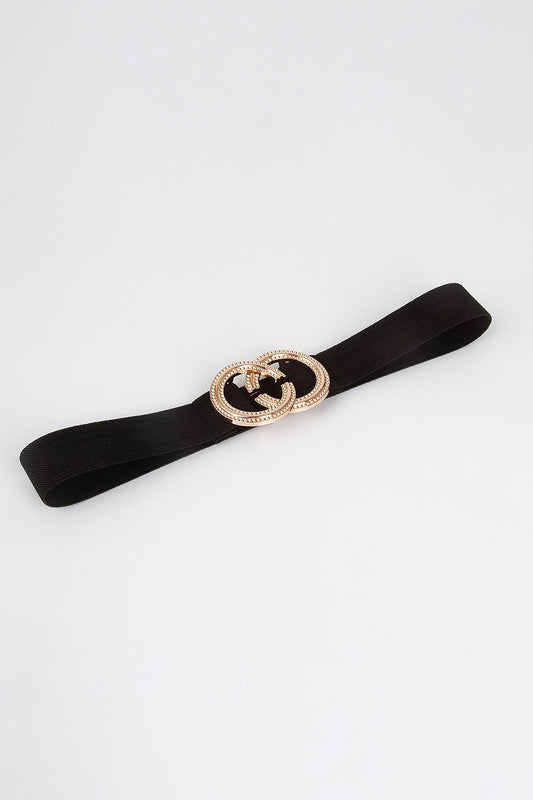 Double Hoop Buckle Elastic Belt  Belts- Doll Fits