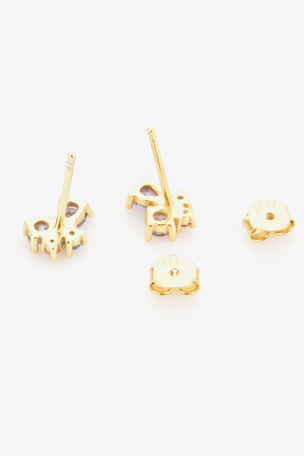 Multicolored Zircon 925 Sterling Silver Stud Earrings  Earrings- Doll Fits