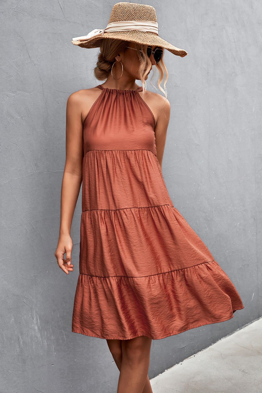 Grecian Tiered Sleeveless Dress  Dresses- Doll Fits
