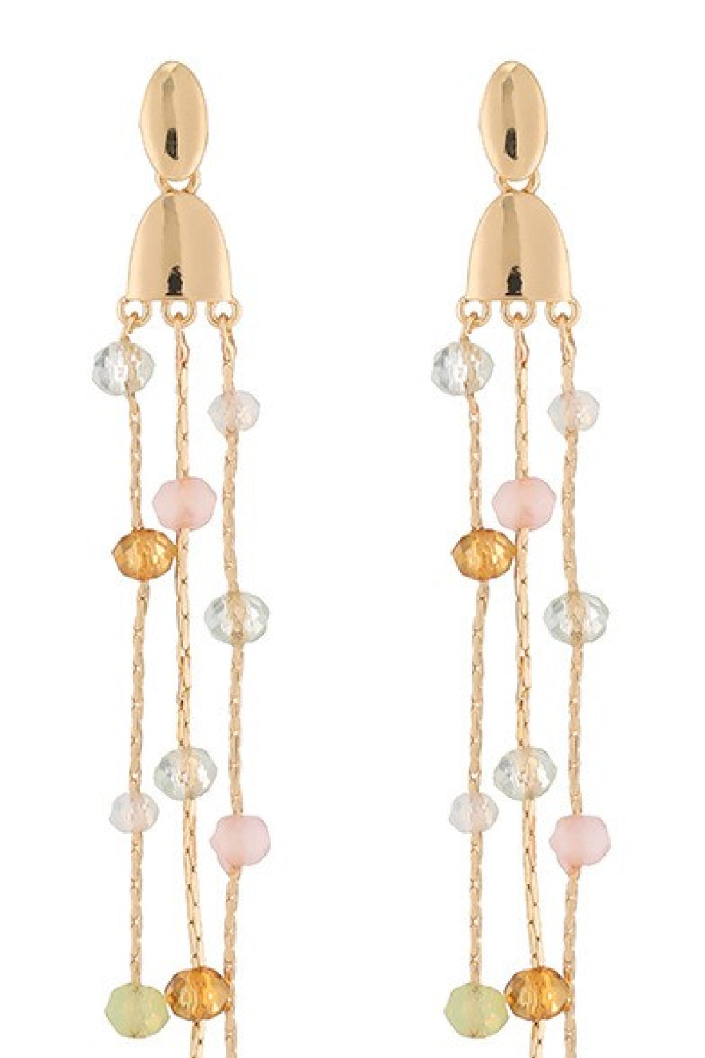 Beaded Long Chain Earrings  Earrings- Doll Fits