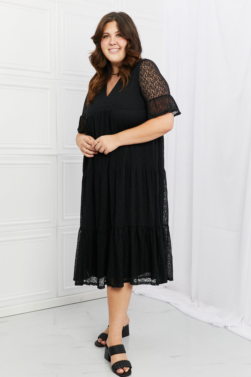 P & Rose Lovely Lace Full Size Tiered Dress  Dresses- Doll Fits