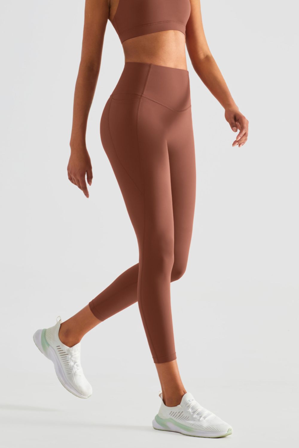 Wide Waistband Sports Leggings with Pockets  - Doll Fits