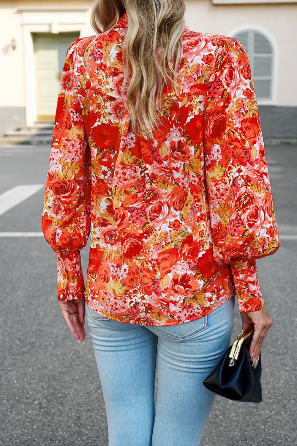 Printed Lantern Sleeve Shirt  - Doll Fits