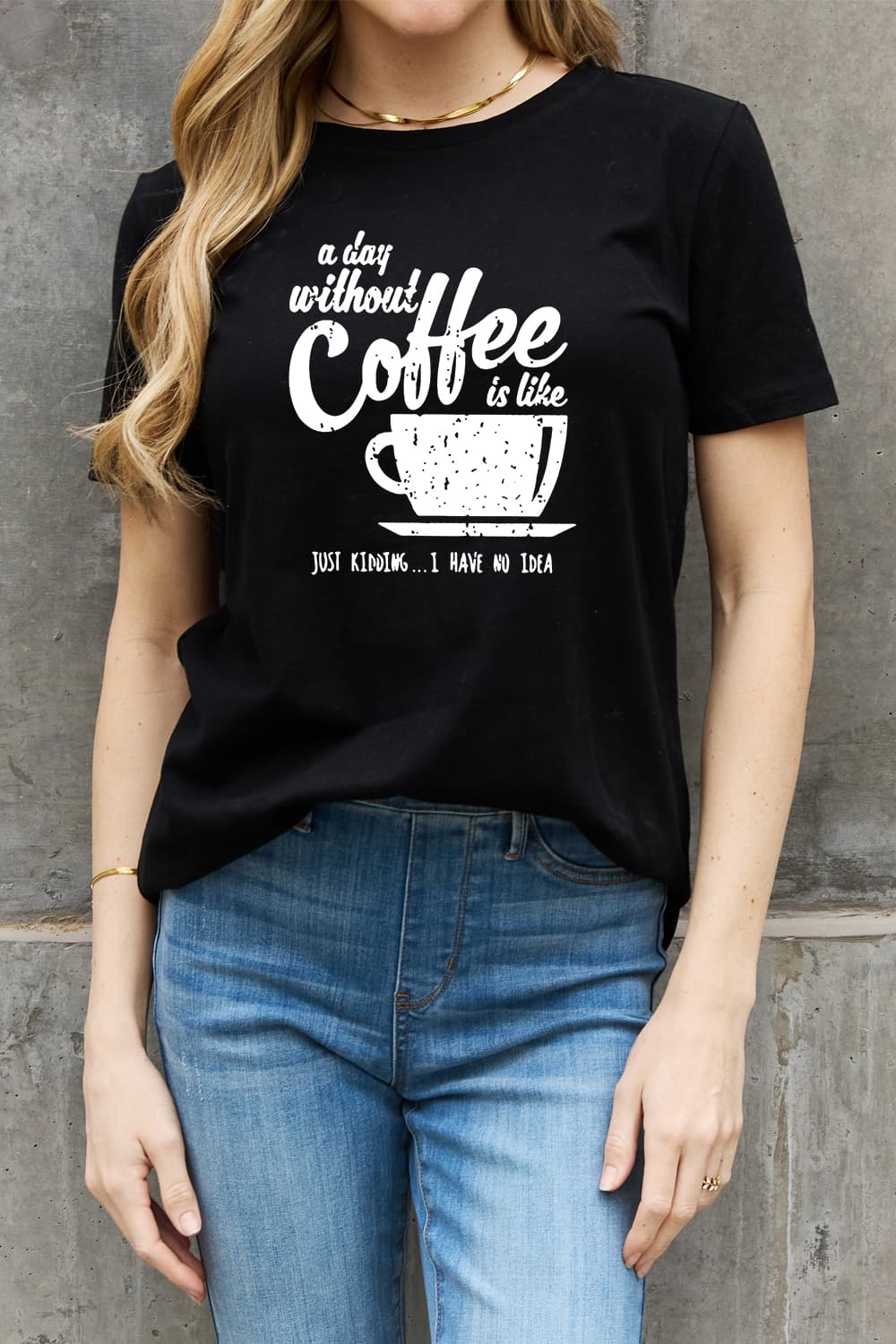 Simply Love Full Size Slogan Graphic Cotton Tee  Shirts & Tops- Doll Fits