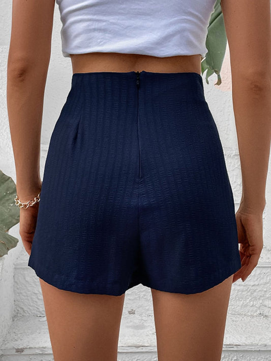 Zip-Back High Waist Shorts  Shorts- Doll Fits