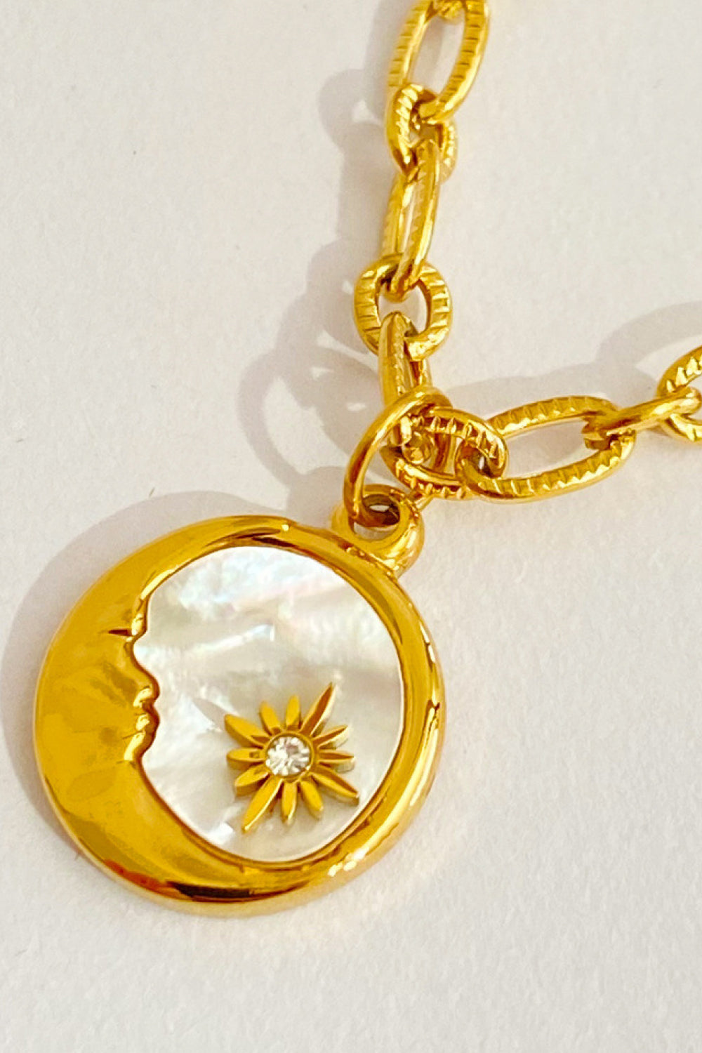 Round Pendant Stainless Steel Necklace  Necklaces- Doll Fits