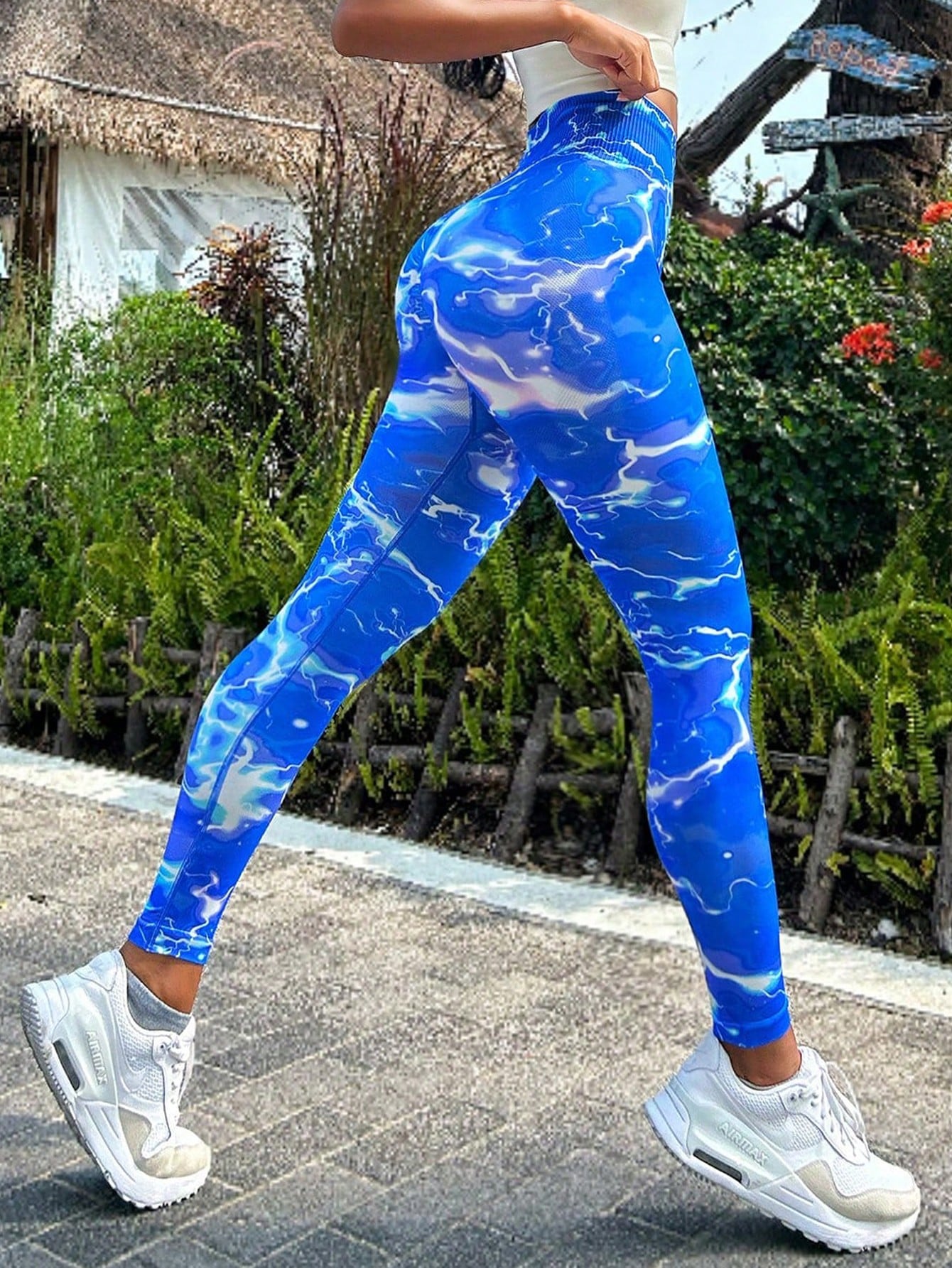 Tie-dye Slim Fit High Waistband Long Active Pants  - Doll Fits