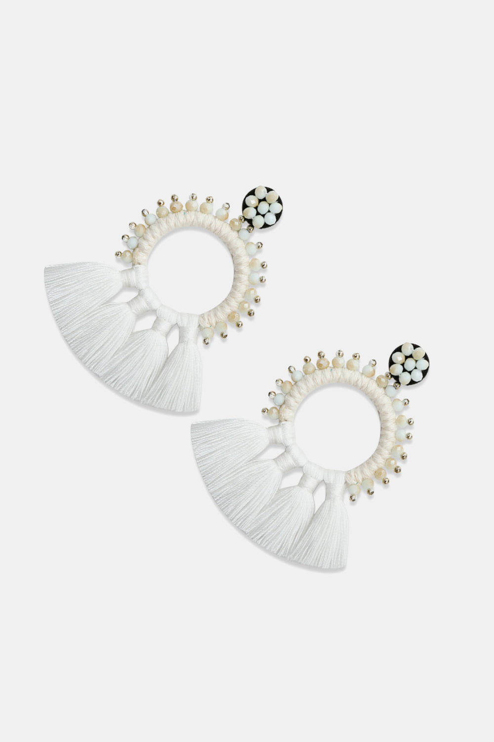 Bead Detail Tassel Dangle Earrings  Earrings- Doll Fits