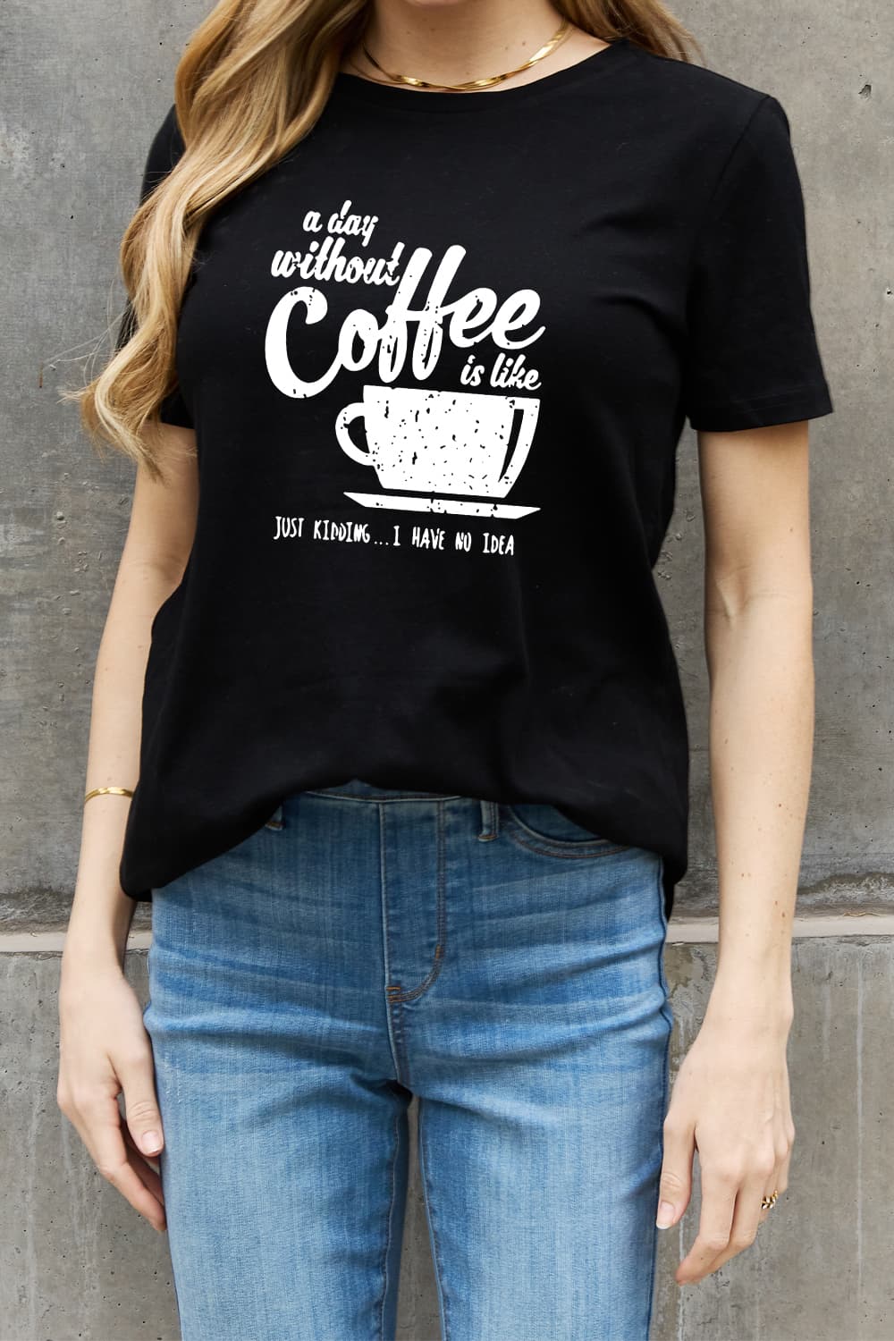 Simply Love Full Size Slogan Graphic Cotton Tee  Shirts & Tops- Doll Fits