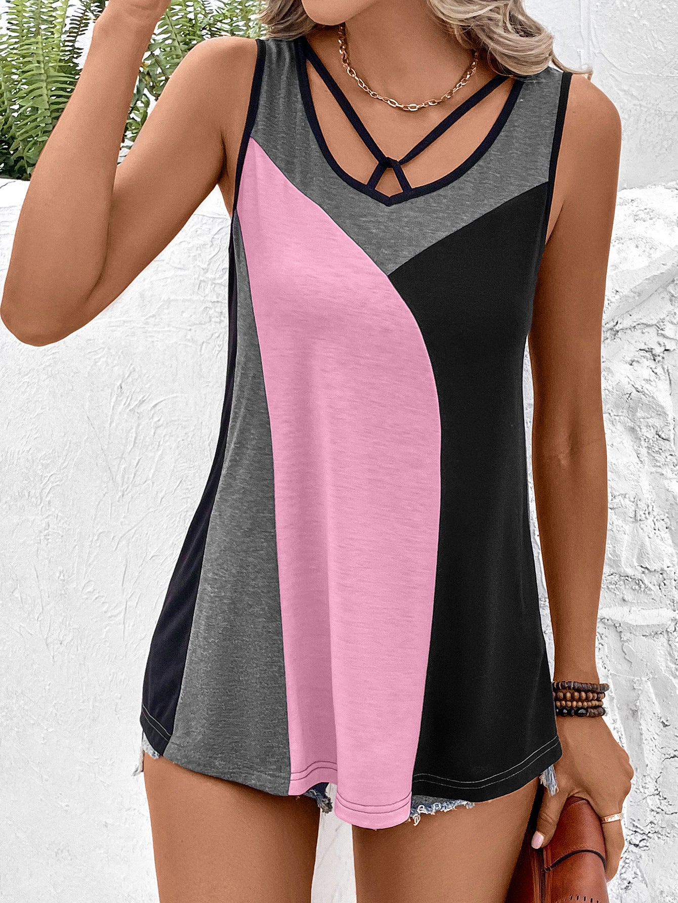 Color Block Tank Top  Shirts & Tops- Doll Fits