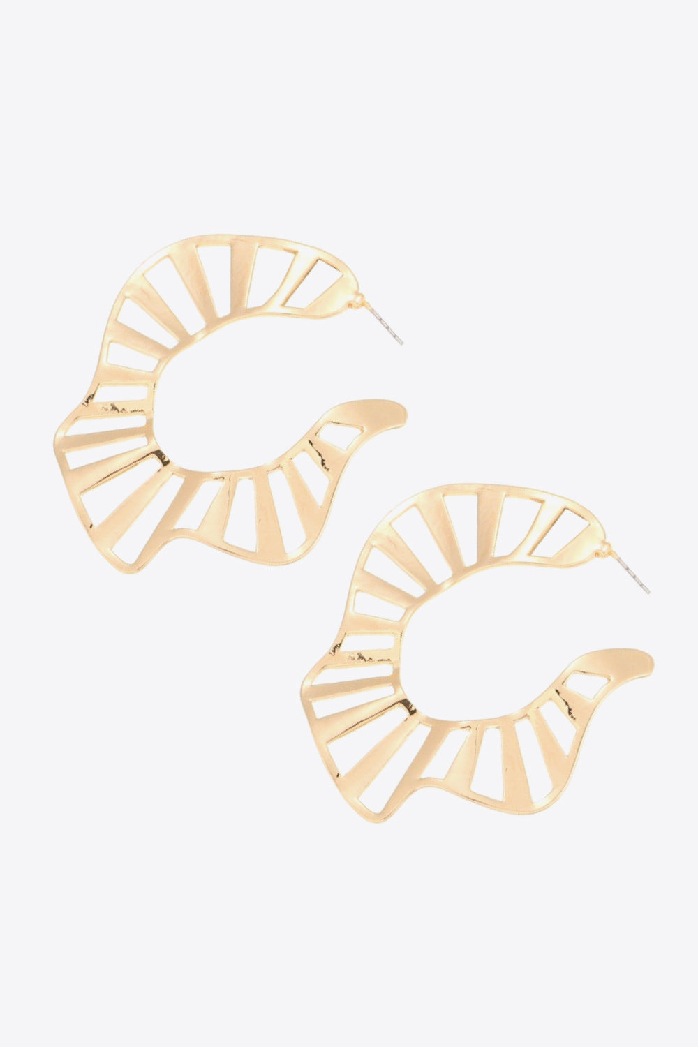 Cutout Zinc Alloy C-Hoop Earrings  Earrings- Doll Fits