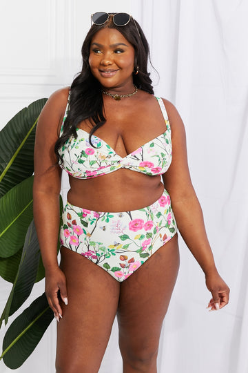Marina West Swim Take A Dip Twist High-Rise Bikini in Cream  Swimwear- Doll Fits