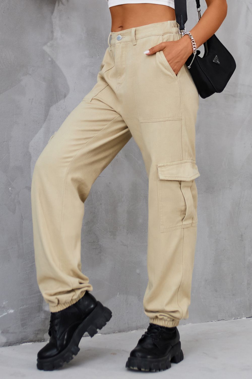 Buttoned High Waist Jeans with Pockets  - Doll Fits