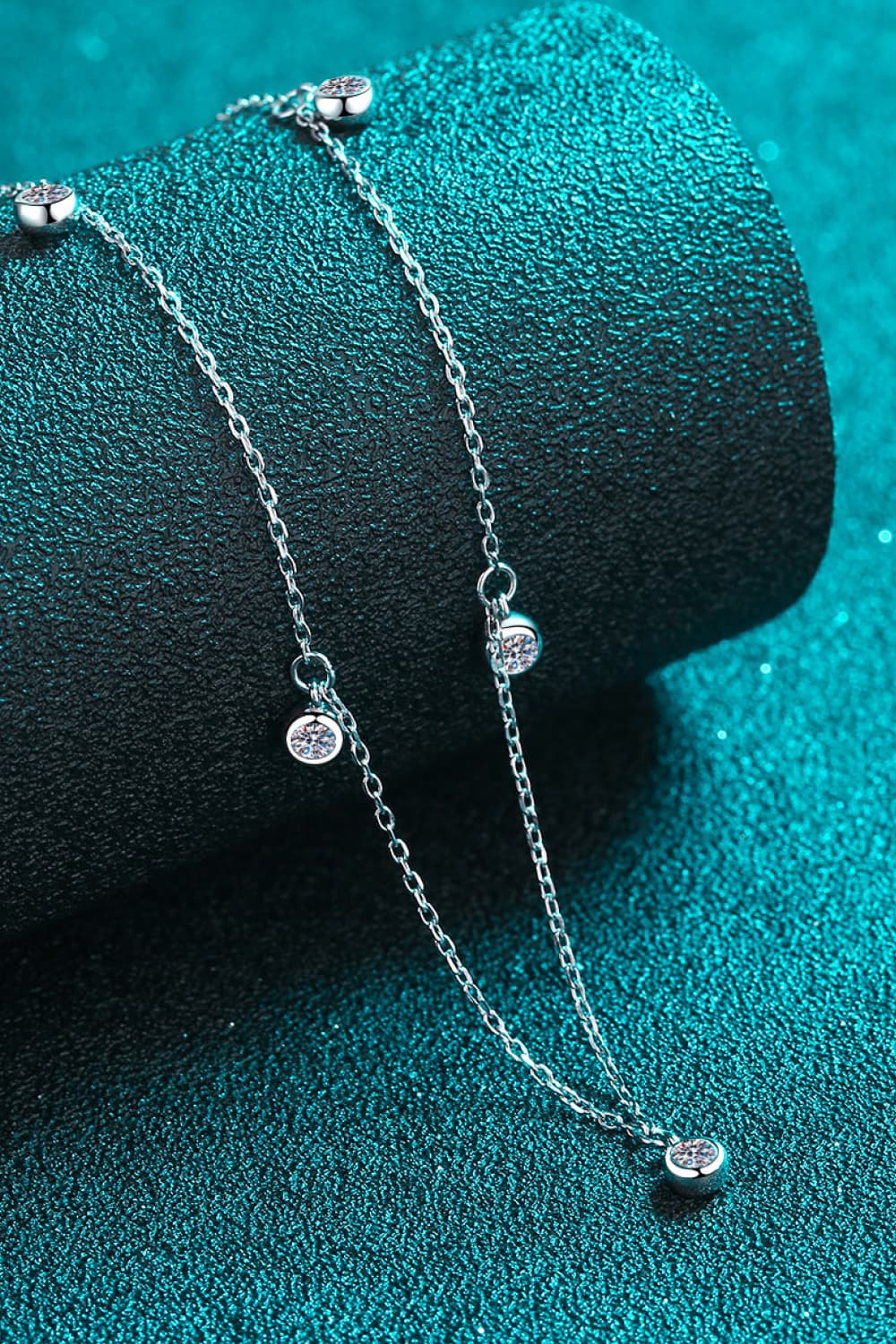 Moissanite Rhodium-Plated Necklace  Necklaces- Doll Fits