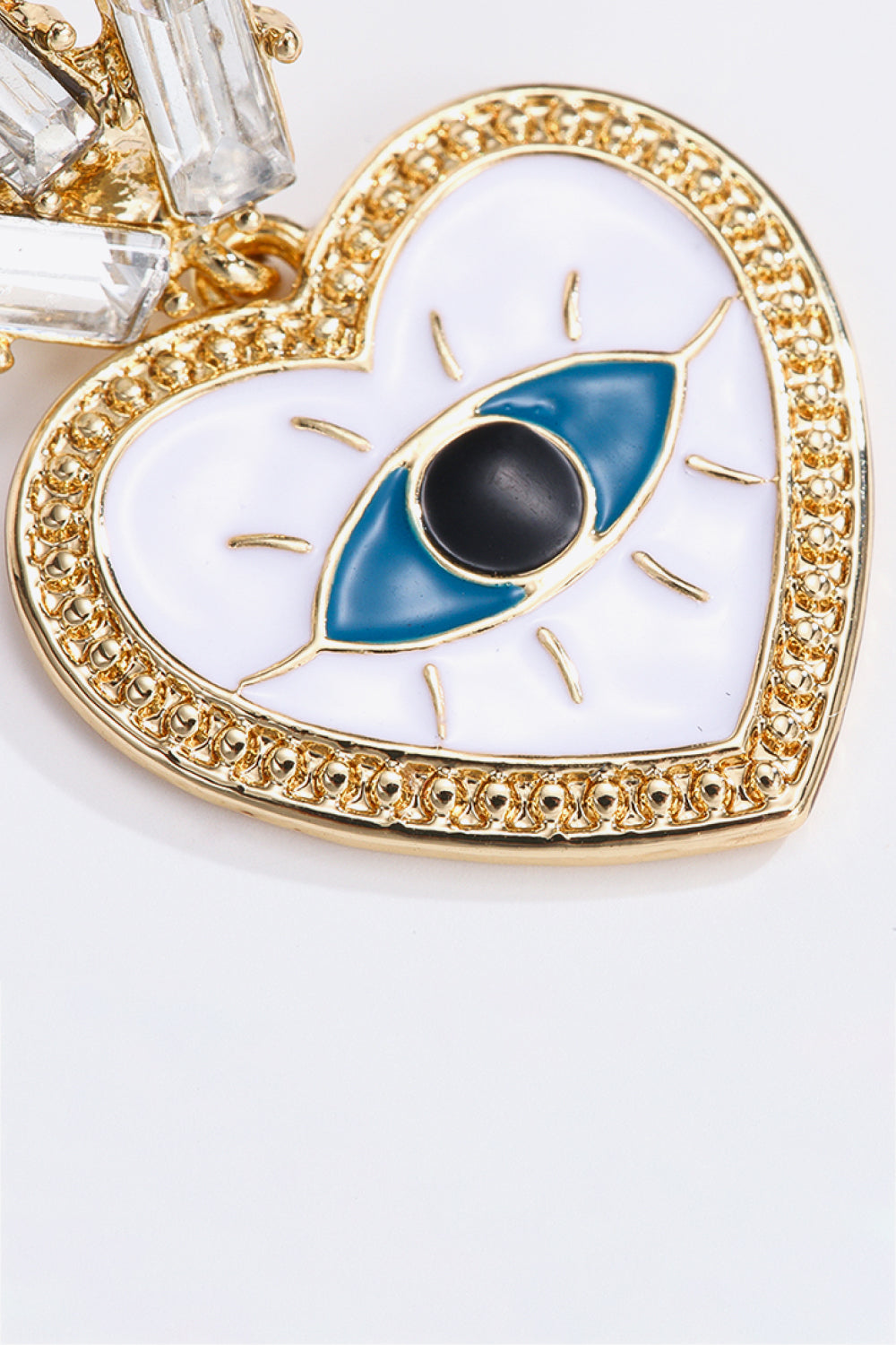 Evil Eye Heart-Shaped Drop Earrings  Earrings- Doll Fits