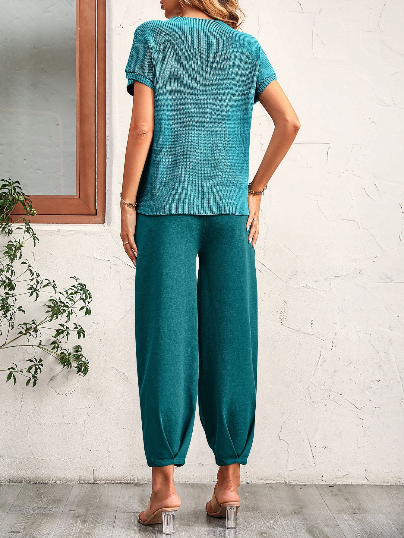 Round Neck Raglan Sleeve Tee and Long Pants Set  - Doll Fits