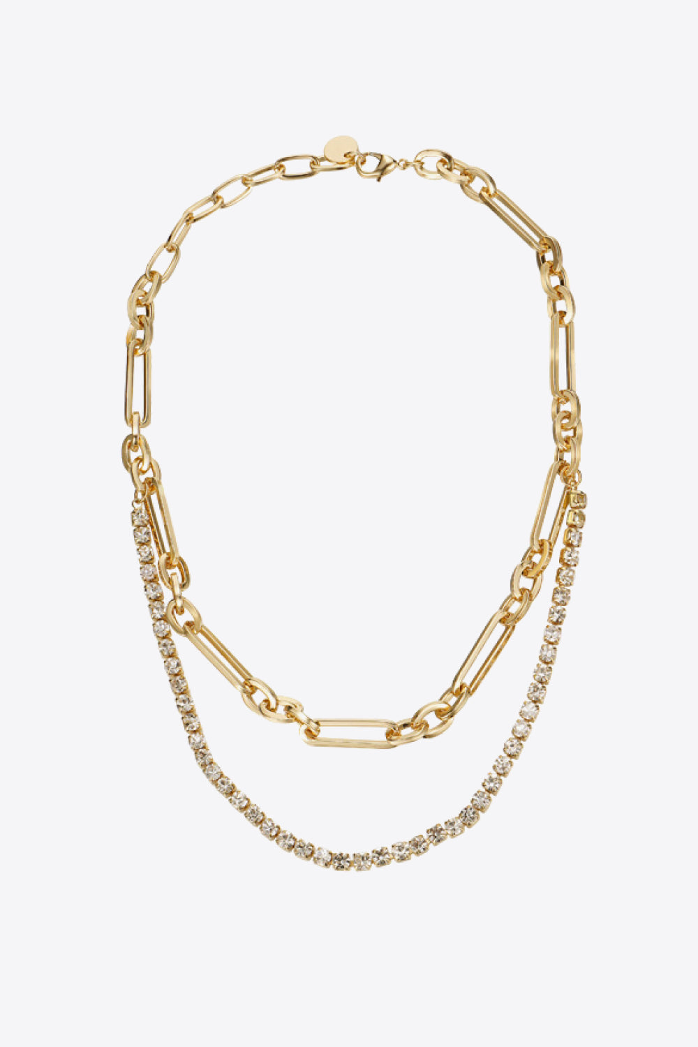 18K Gold Plated Glass Stone Necklace  Necklaces- Doll Fits