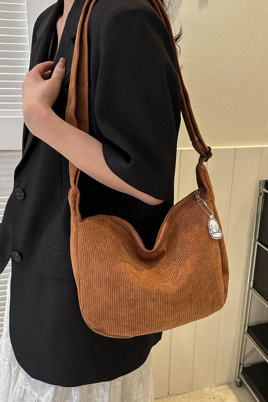 Large Corduroy Shoulder Bag  Handbags- Doll Fits
