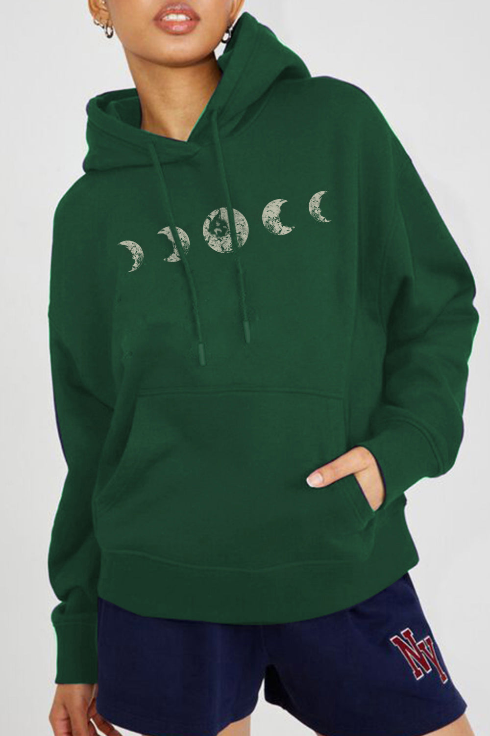 Simply Love Simply Love Full Size Dropped Shoulder Lunar Phase Graphic Hoodie  - Doll Fits