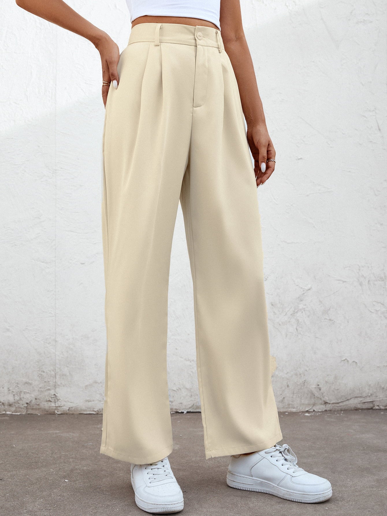 High Waist Straight Leg Pants  Pants- Doll Fits