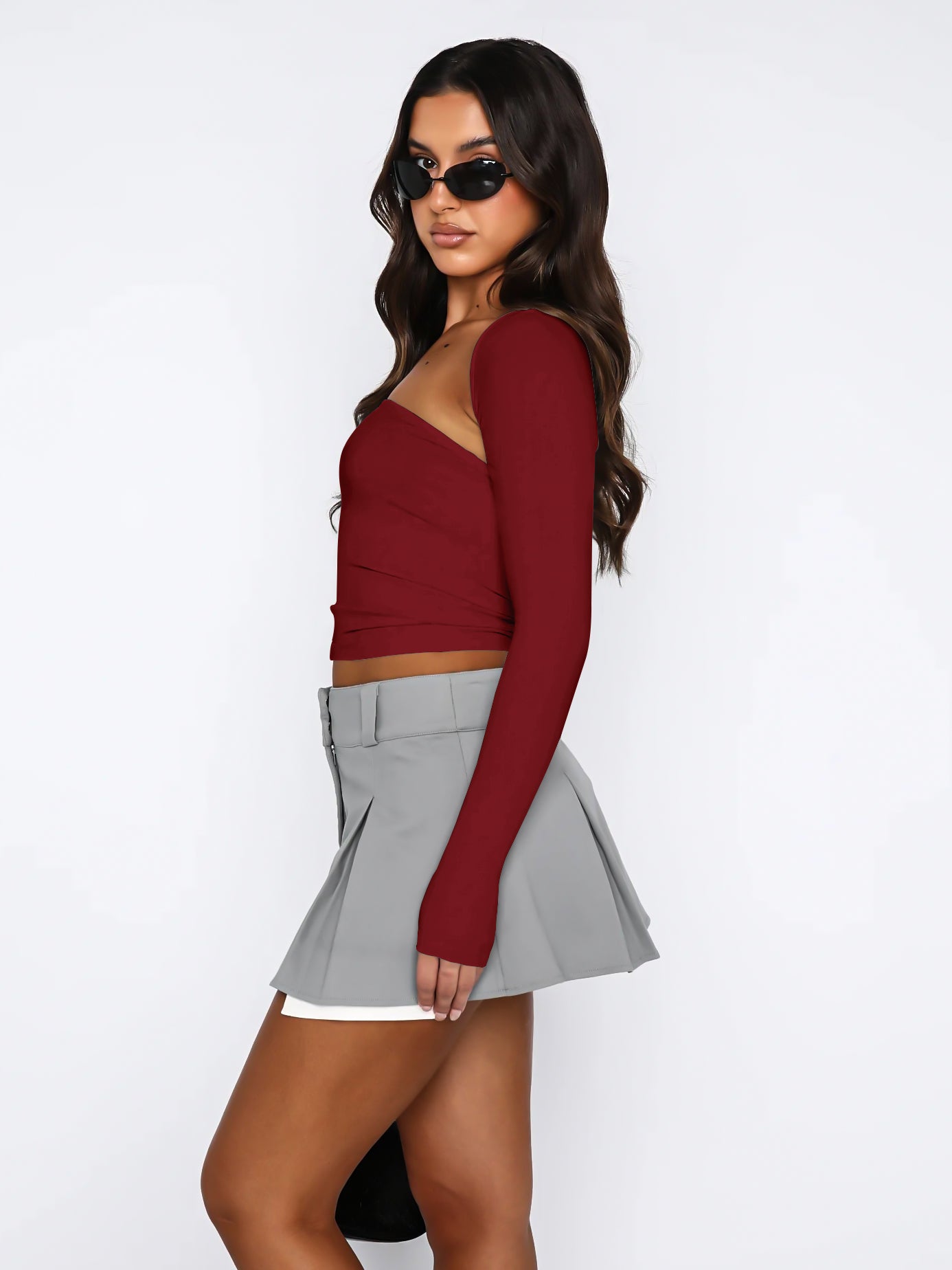 Cutout Raglan Sleeve Bolero and Tube Top  - Doll Fits
