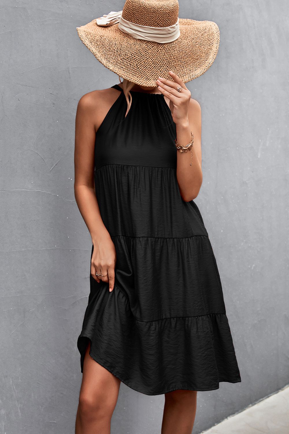 Grecian Tiered Sleeveless Dress  Dresses- Doll Fits