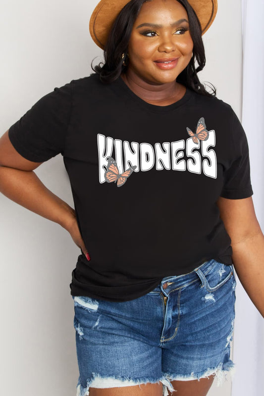 Simply Love Full Size KINDNESS Butterfly Graphic Cotton Tee  Shirts & Tops- Doll Fits
