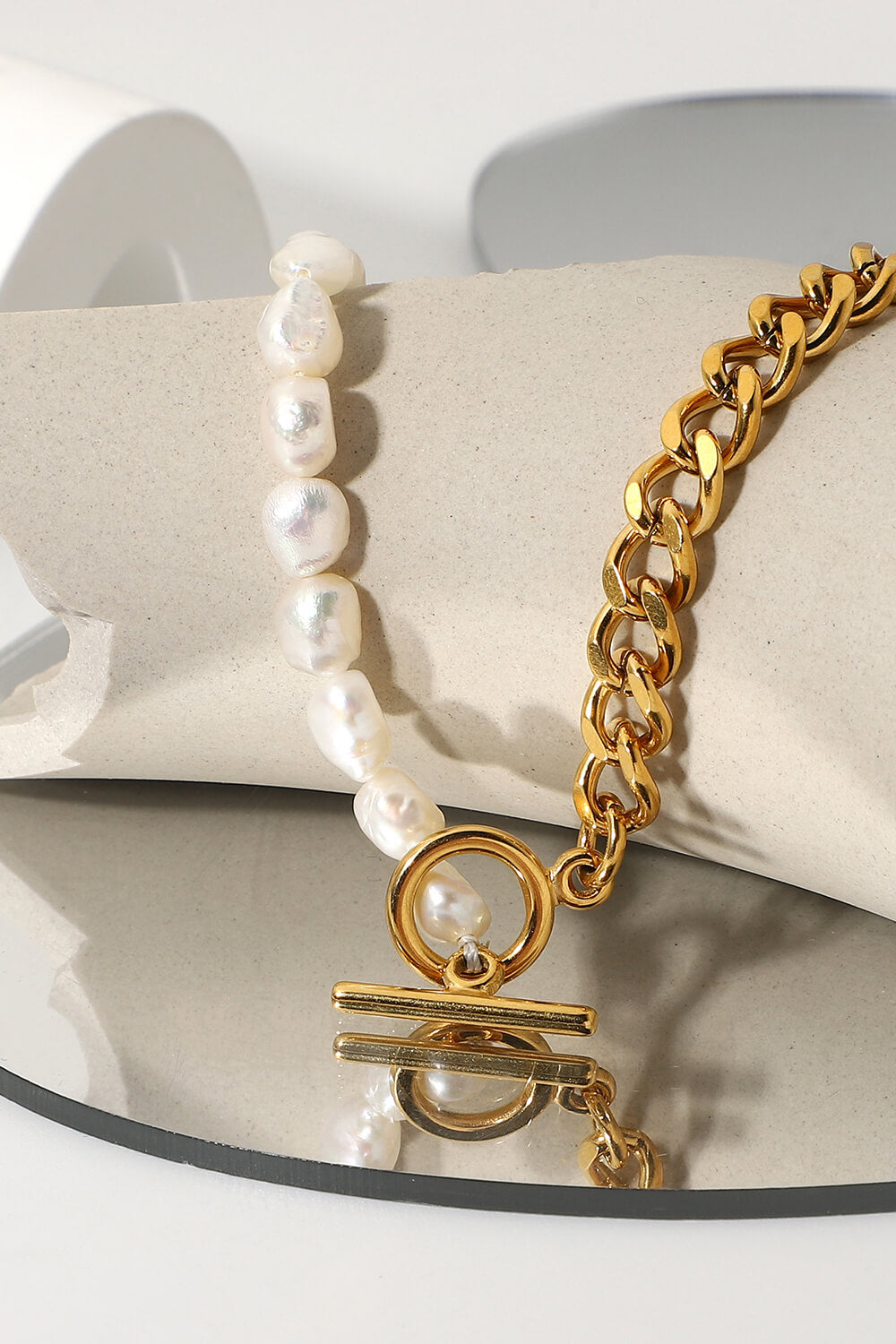 Dream Life Pearl Chunky Chain Necklace  Necklaces- Doll Fits