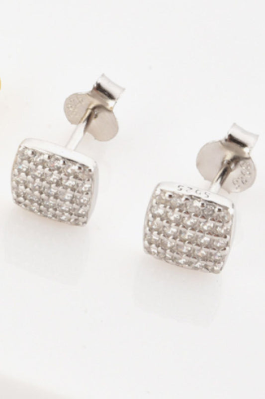 925 Sterling Silver Zircon Stud Earrings  Earrings- Doll Fits