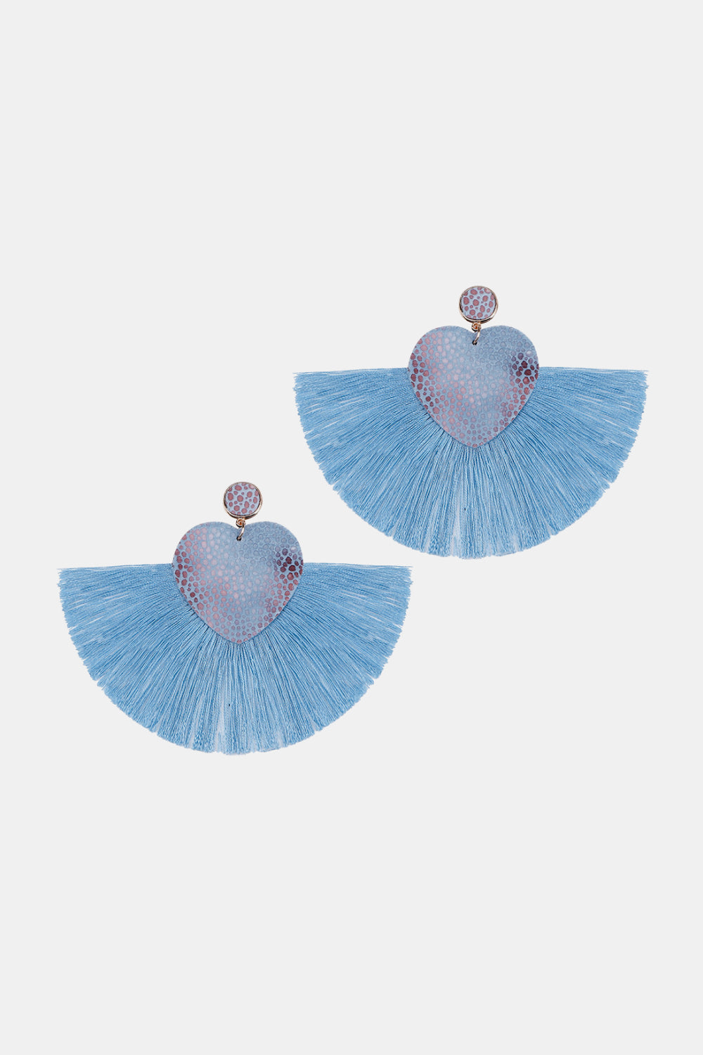 Heart Shape Fringed Dangle Earrings  Earrings- Doll Fits