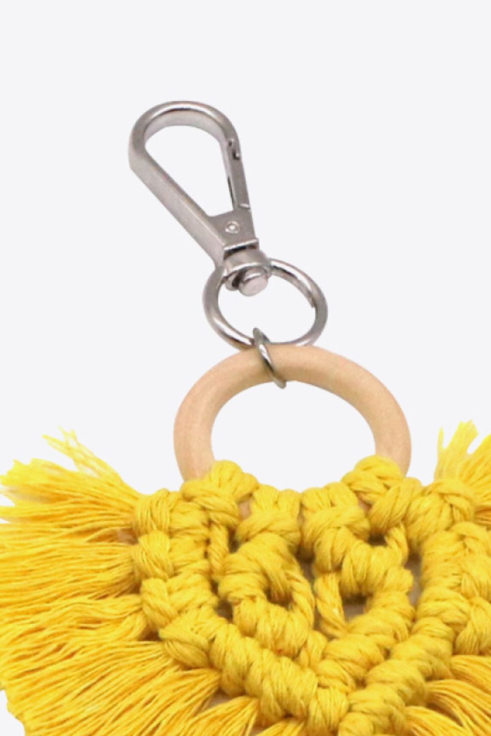 Assorted 4-Pack Heart-Shaped Macrame Fringe Keychain  Keychains- Doll Fits
