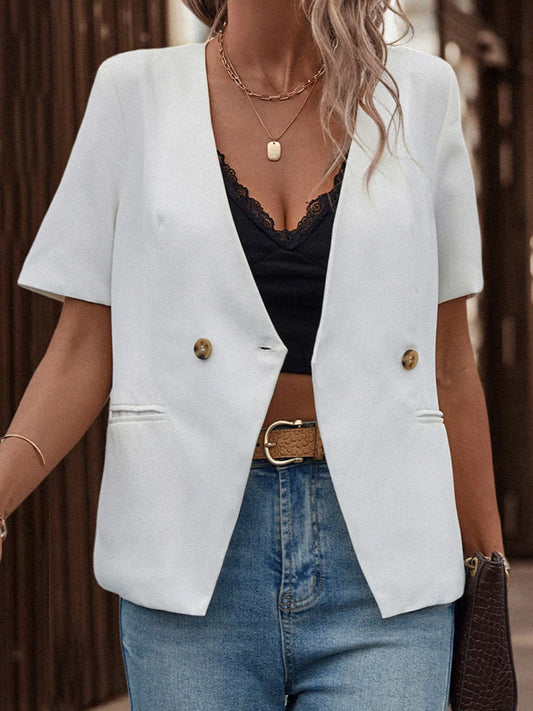 Two-Button Short Sleeve Pocket Blazer  Coats & Jackets- Doll Fits