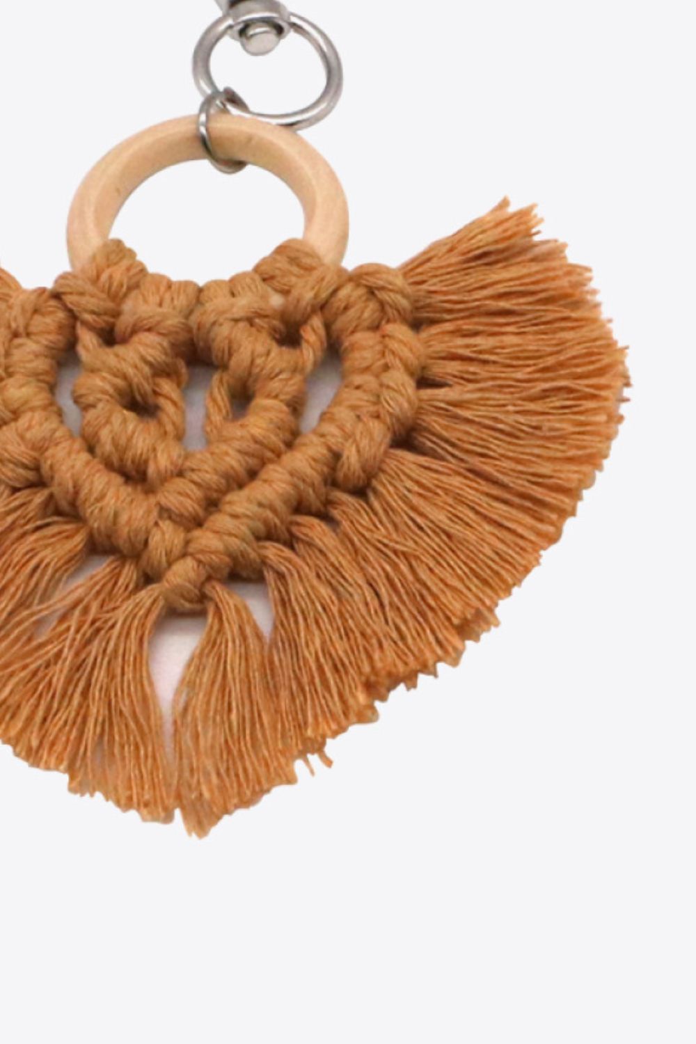 Assorted 4-Pack Heart-Shaped Macrame Fringe Keychain  Keychains- Doll Fits