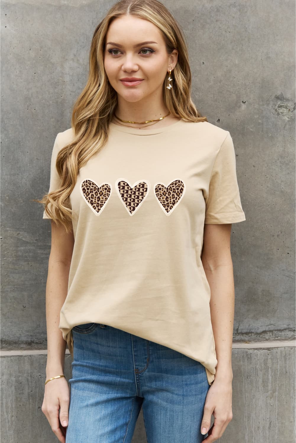 Simply Love Full Size Heart Graphic Cotton Tee  Shirts & Tops- Doll Fits