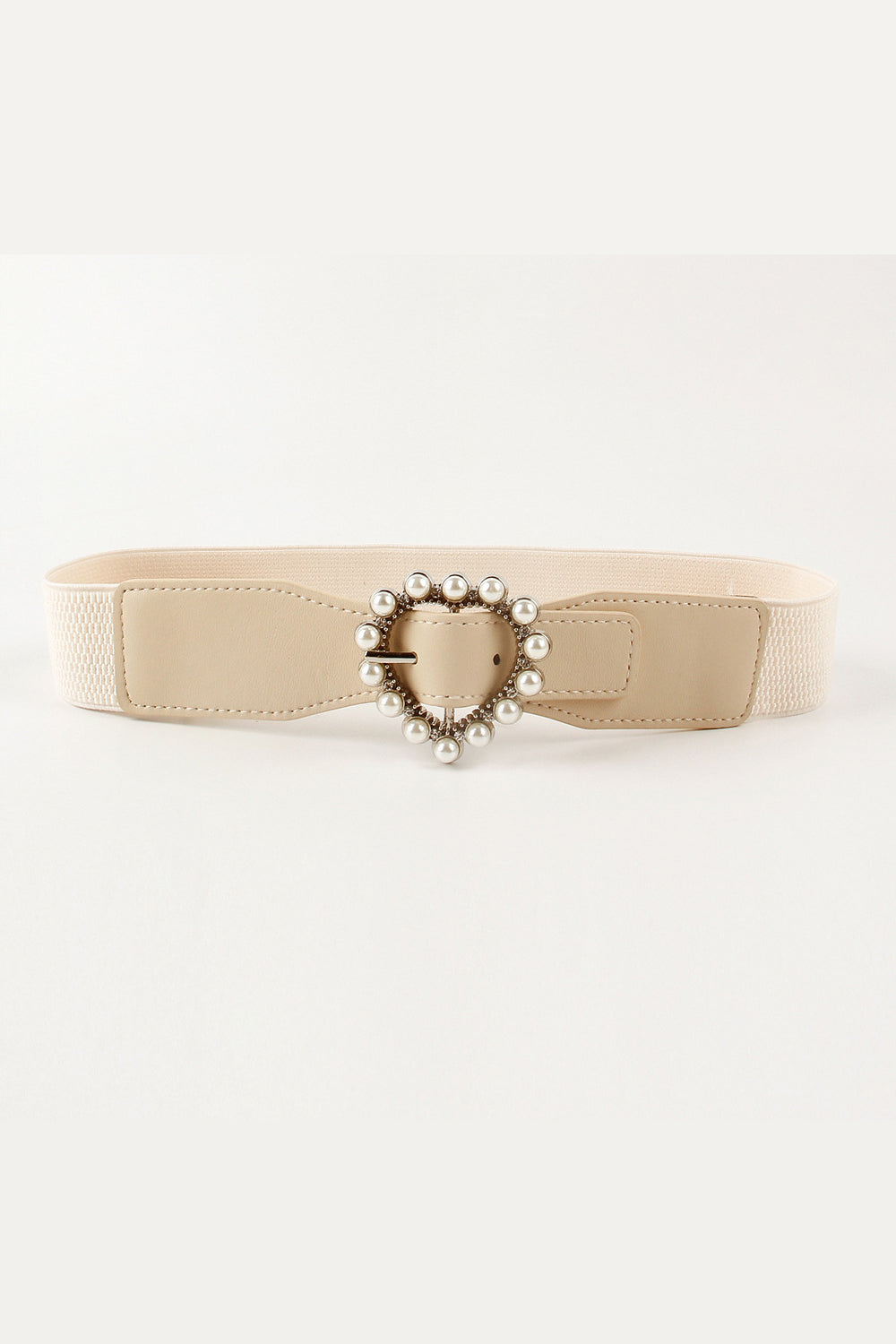 Pearl Heart Buckle Elastic Belt  Belts- Doll Fits