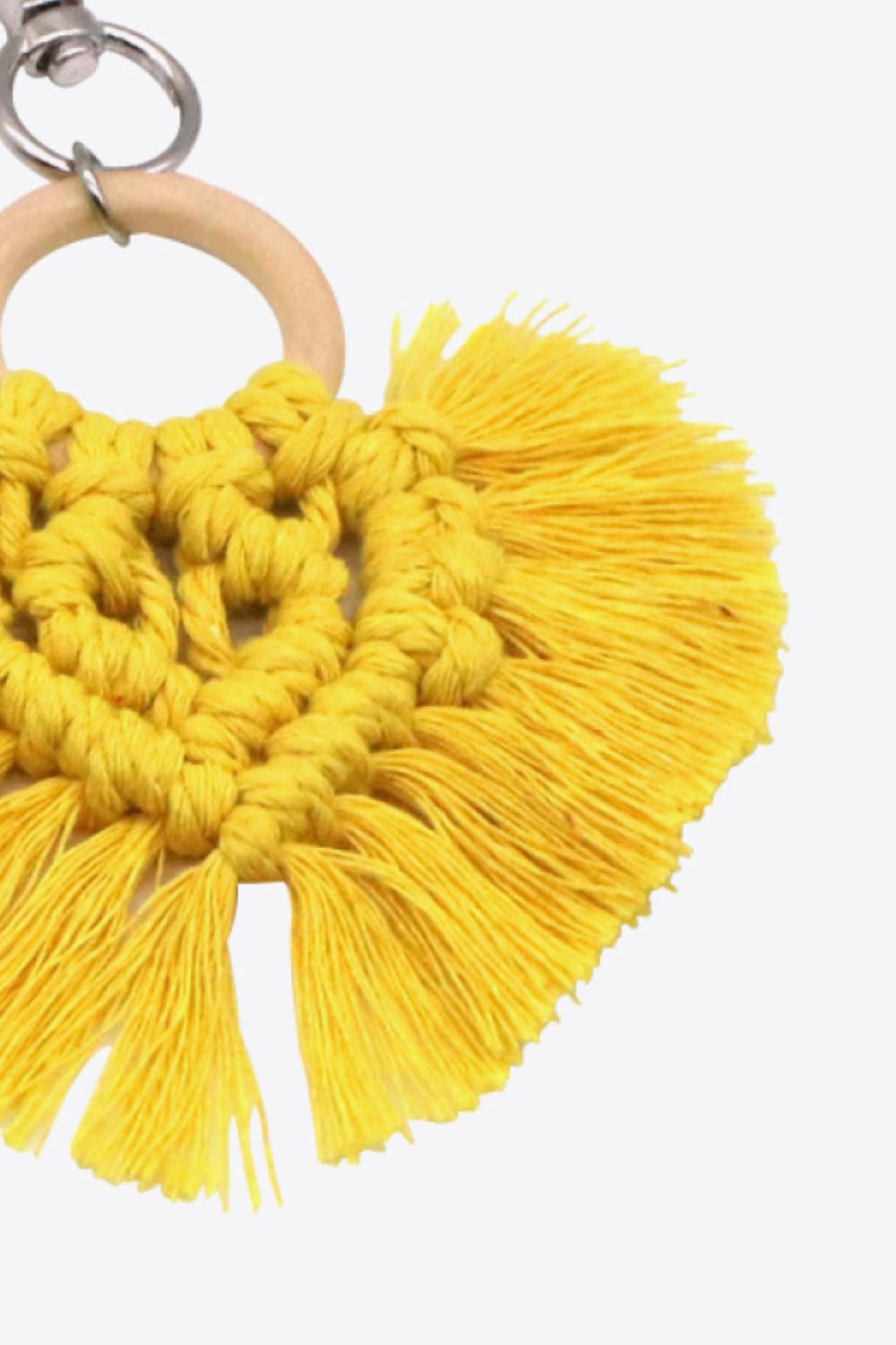 Assorted 4-Pack Heart-Shaped Macrame Fringe Keychain  Keychains- Doll Fits